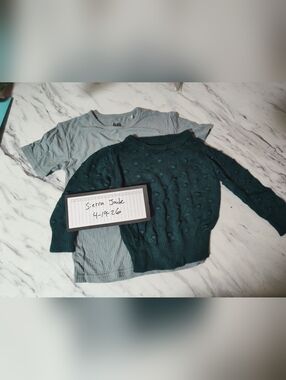 Kids Green and Gray Shirts And Sweater Little Sleepies 2T